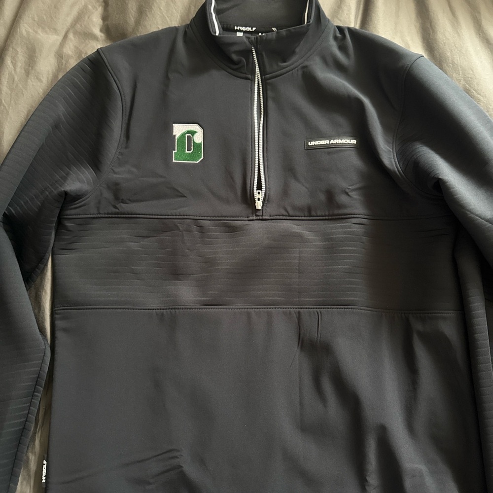 Under Armour Men's Black Quarter-Zip Jacket Delbarton Logo